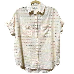 Madewell Courier shirt Flecked Rainbow Stripe XS